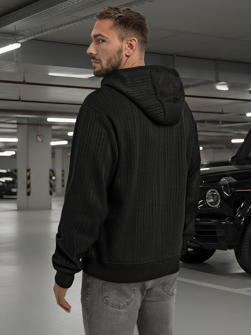 Herren Kapuzenpullover Schwarz OZONEE O/3C577