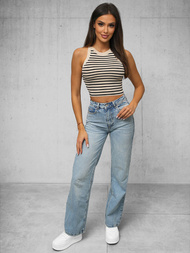 Damen Tanktop Beige/Schwarz OZONEE O/JK6557