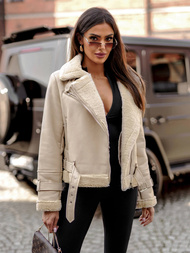 Damen Lederjacke Beige OZONEE JS/11Z8177