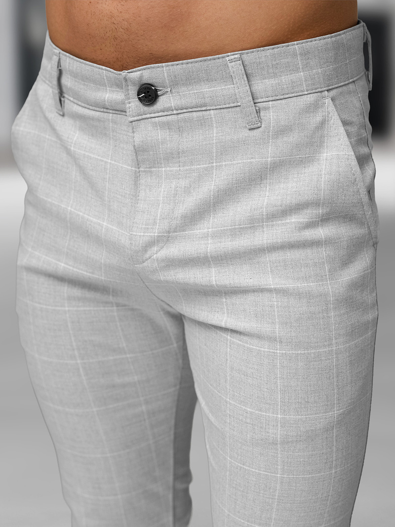 Herren Chino Hose Grau OZONEE DJ/5505Z