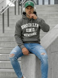 Herren Kapuzenpullover Dunkelgrau OZONEE JS/8B1767/5Z