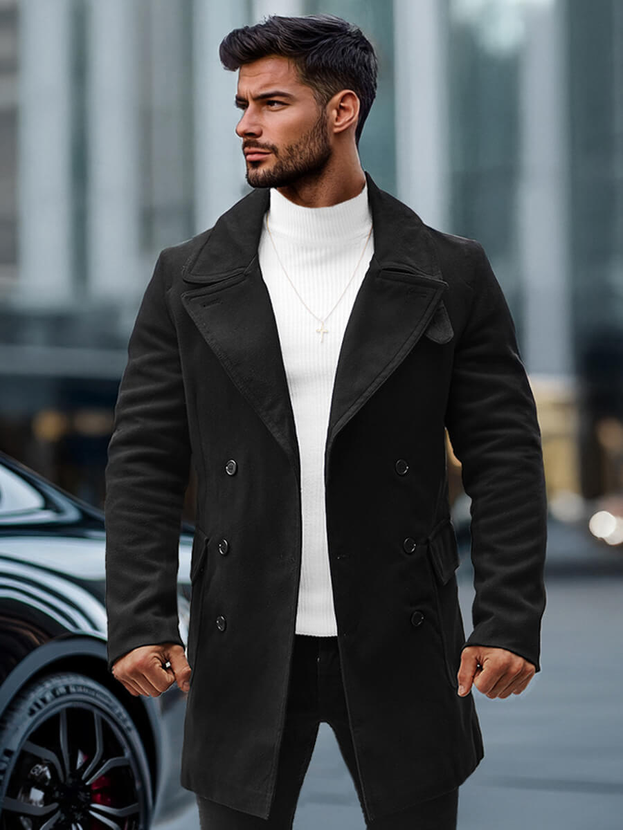 Schwarzer Mantel Outfit Herren Mantel Richtige LÃ¤nge Herren