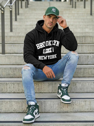 Herren Kapuzenpullover Schwarz OZONEE JS/8B1767/3Z