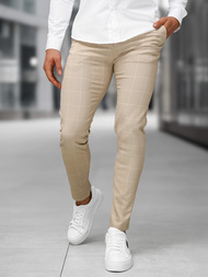 Herren Chino Hose Beige OZONEE DJ/5505Z