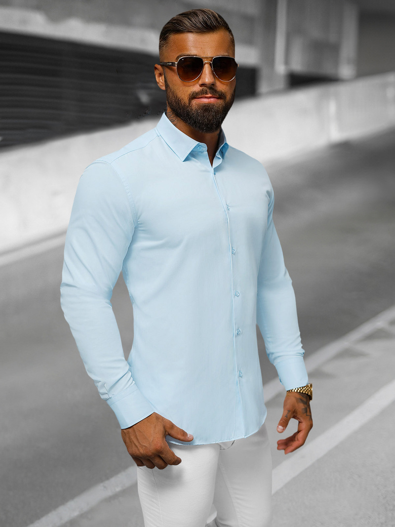 Herren Hemd Hellblau OZONEE O/V59