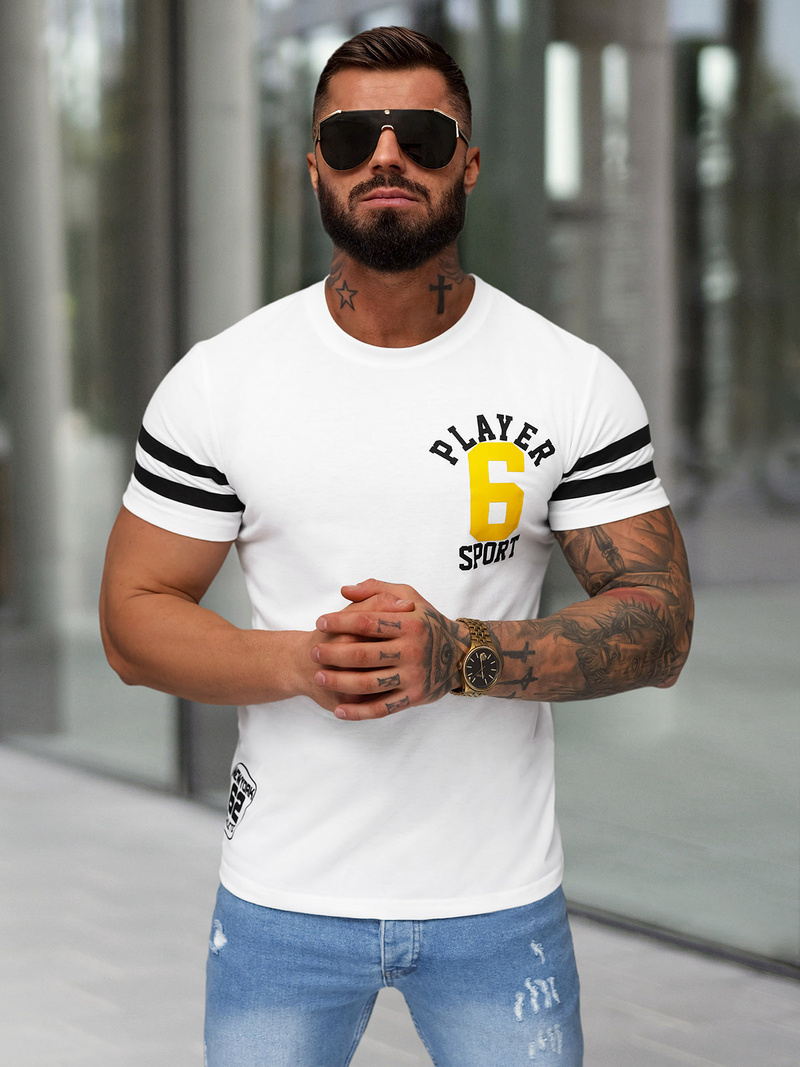 Herren T-shirt Weiß OZONEE JS/8B1391/1