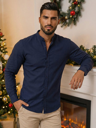 Herren Hemd Dunkelblau OZONEE O/V69Z