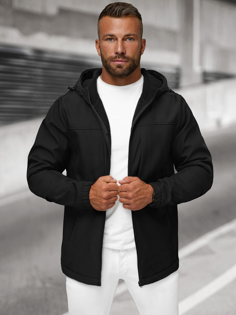 Herren Übergangsjacke Schwarz OZONEE JS/27B6523/3