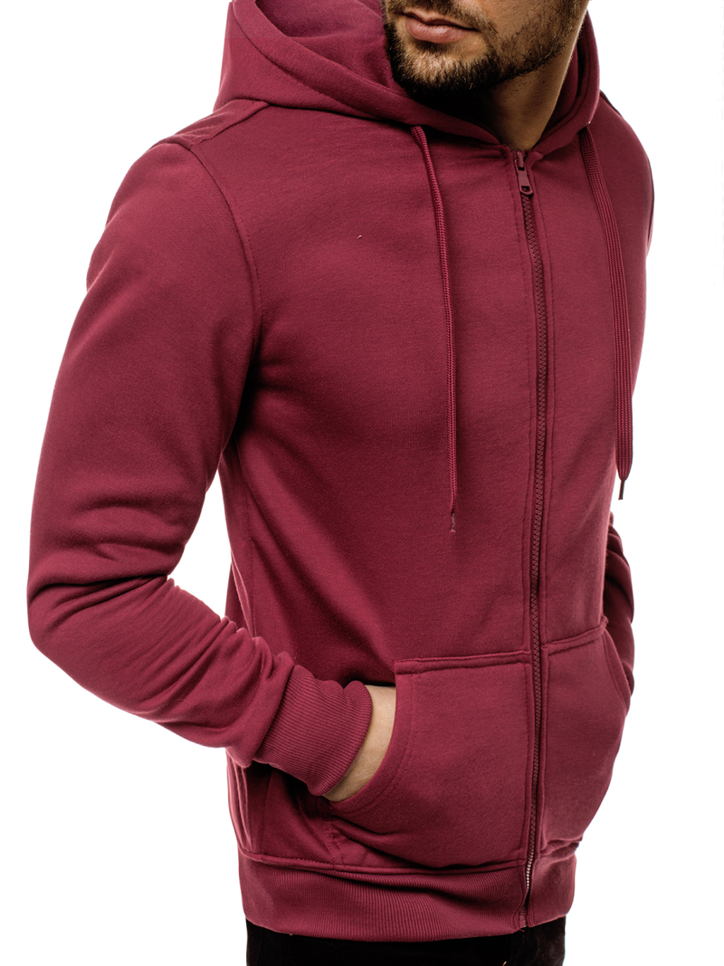 Herren Kapuzenpullover Dunkel Weinrot OZONEE JS/2008