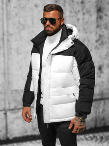 Herren Jacke Weiß-Schwarz OZONEE JS/31M5008