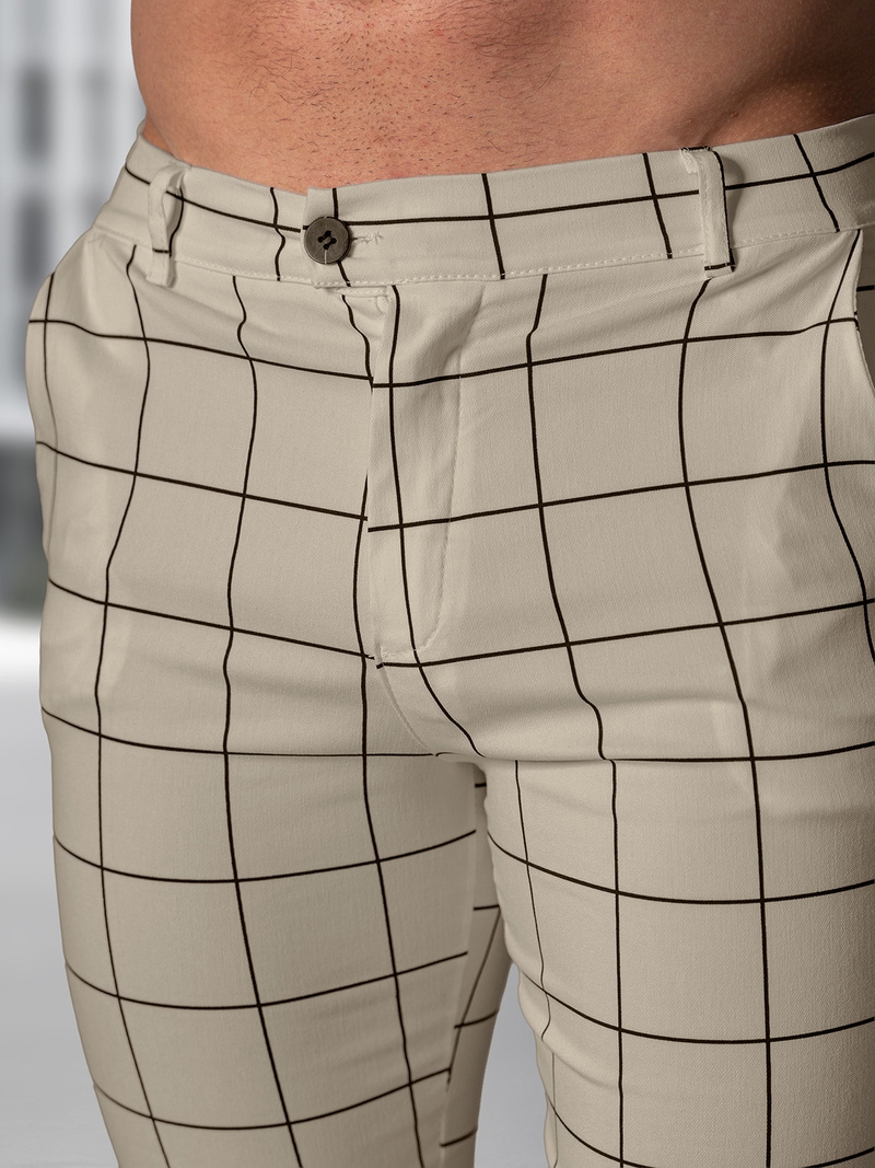 Herren Chino Hose Beige OZONEE O/P4009Z