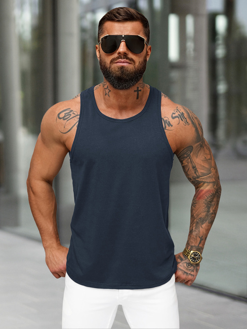Herren Tank Top Dunkelblau OZONEE JS/99002Z