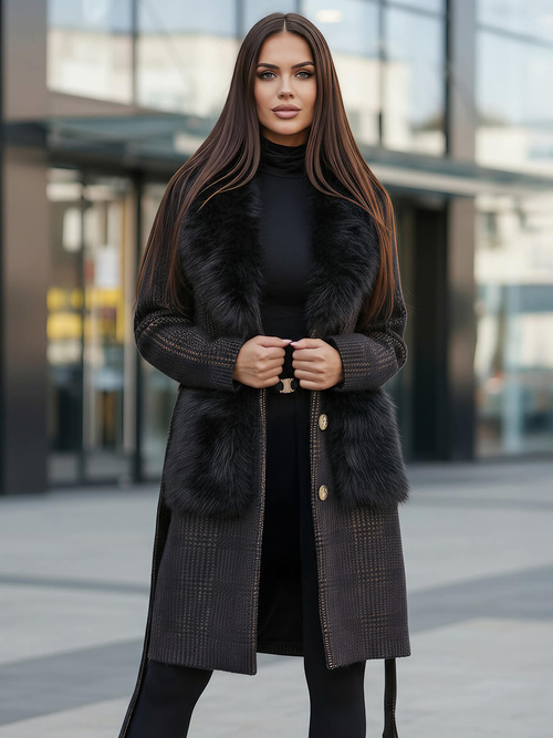 Damen Mantel Schwarz OZONEE JS/53M5200/1Z