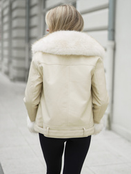 Damen Lederjacke Ecru OZONEE JS/61M8507/280Z