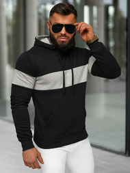Herren Kapuzenpullover Schwarz OZONEE JS/8B1316/3
