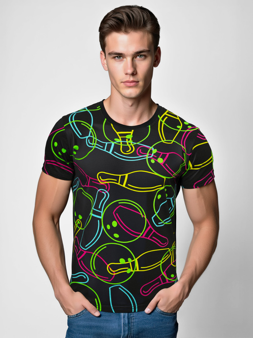 Herren T-shirt Schwarz OZONEE O/T1272/3Z