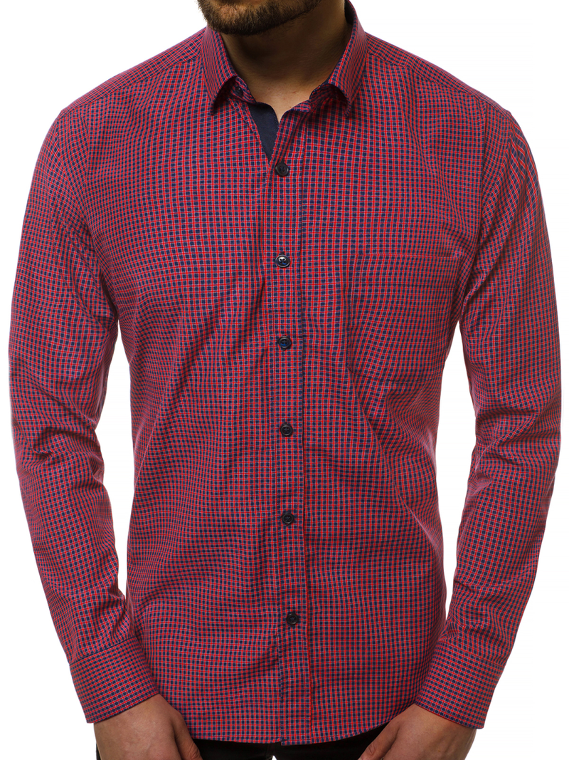 Herren Hemd Rot OZONEE B/K60