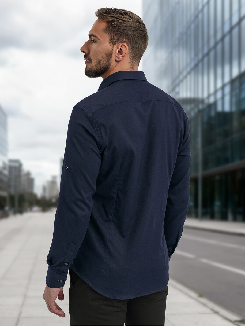 Herren Hemd Dunkelblau OZONEE V/V188