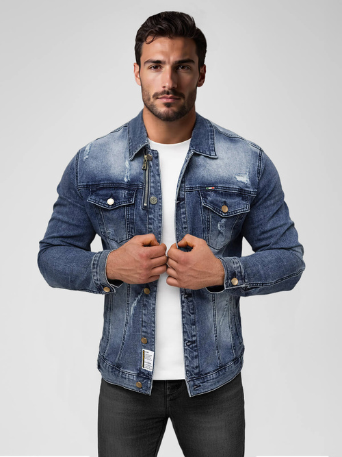 Herren Jeansjacke Dunkelblau OZONEE NB/MJ522BSZ