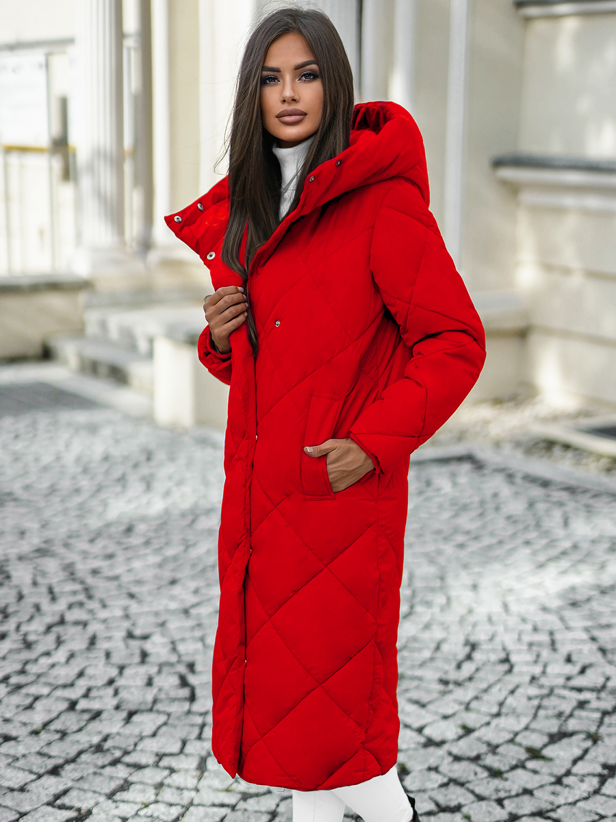 Ozonee Rote Jacke Damen Winter Damen Jacke Rot OZONEE JS/5M3173