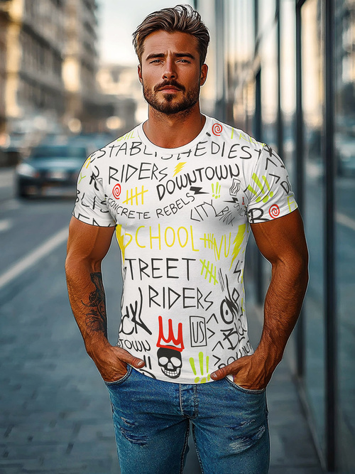 Herren T-shirt Weiß OZONEE JS/8T1212/1Z