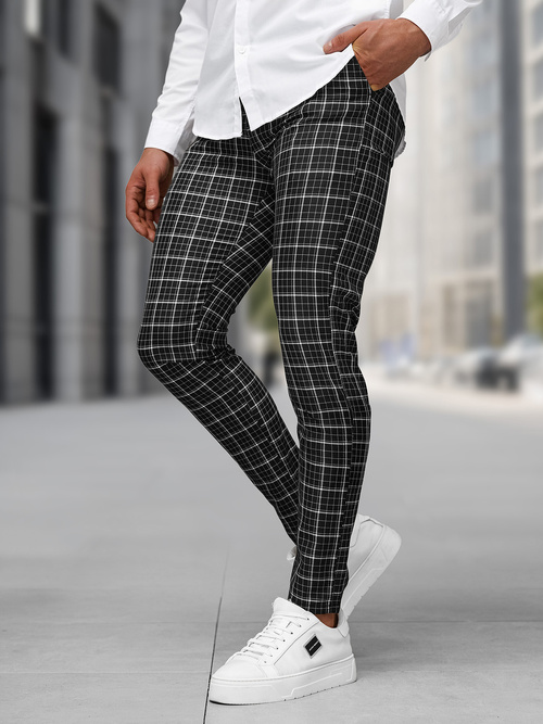 Herren Chino Hose Schwarz OZONEE DJ/5515Z