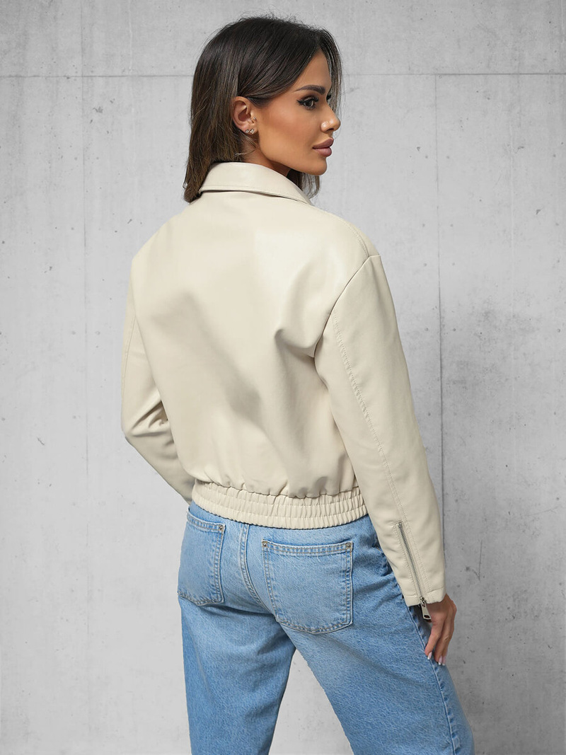 Damen Lederjacke Beige OZONEE O/G116