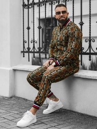 Herren Set - Jacke und Chinohose, Schwarz-Gold OZONEE O/5553/21Z