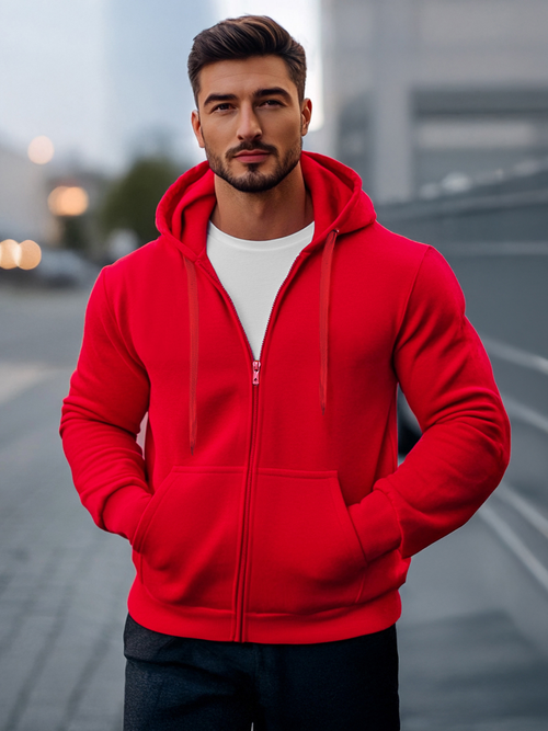 Herren Kapuzenpullover Rot OZONEE JS/2008Z