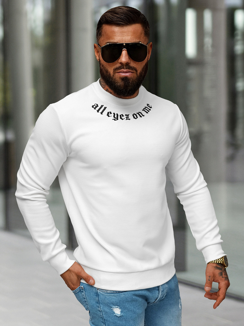 Herren Sweatshirt Weiß OZONEE O/P2027Z