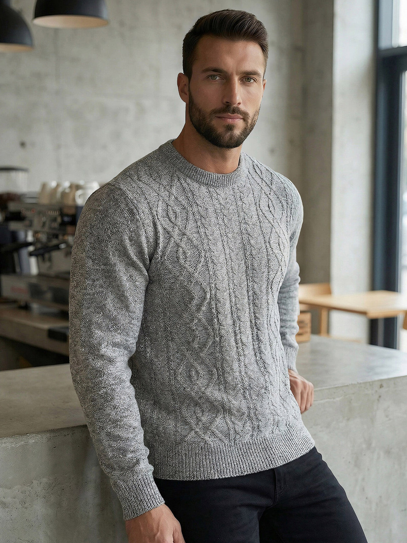 Herren Pullover Grau OZONEE JS/59B3610/2