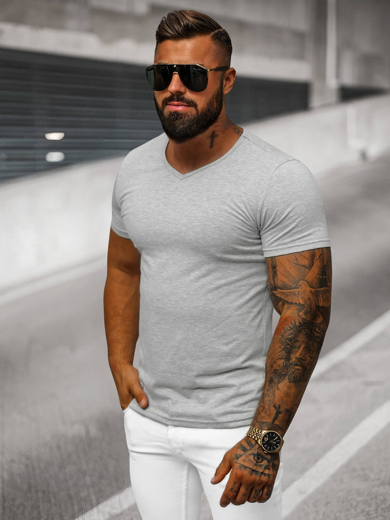 Herren T-shirt Grau OZONEE JS/712007Z