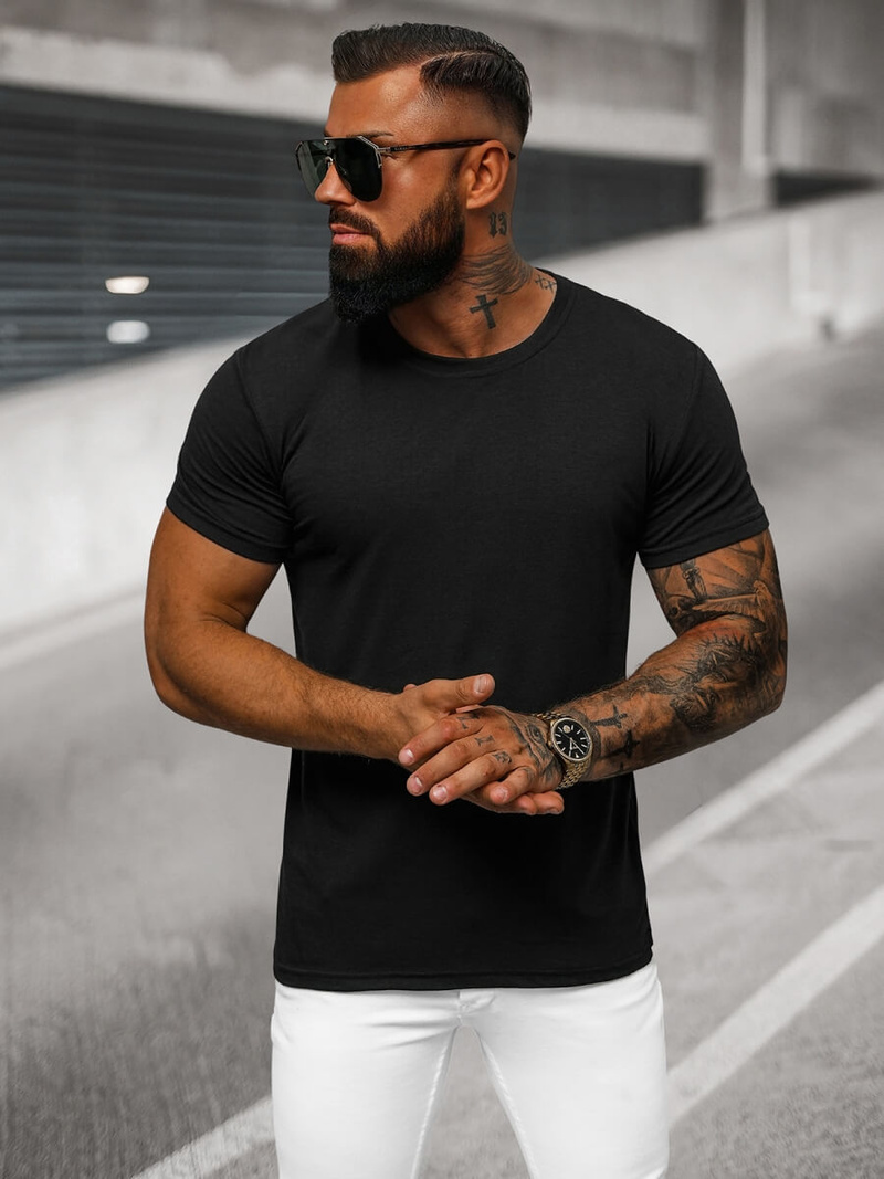 Herren T-shirt Schwarz OZONEE O/T1277/3