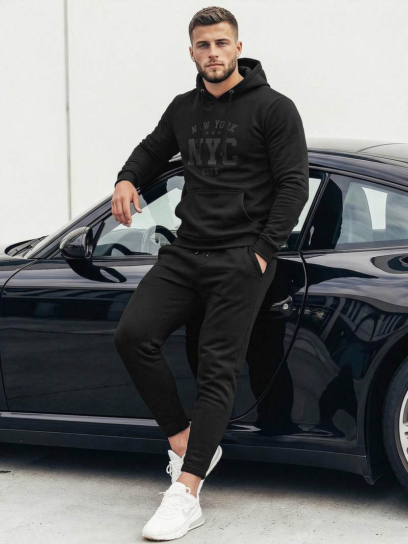 Herren Kapuzenpullover Schwarz OZONEE JS/8B1971/3