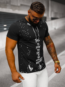 Herren T-shirt Schwarz OZONEE O/8T1259/3