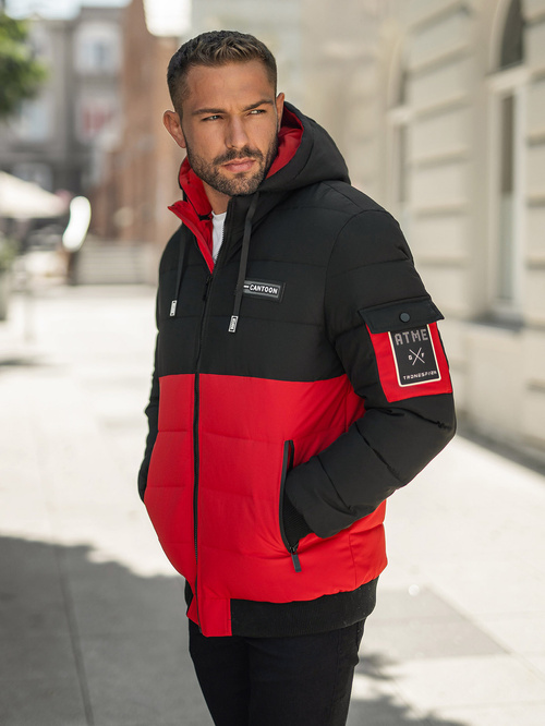 Herren Winterjacke Schwarz-Rot OZONEE JS/31M5083/270