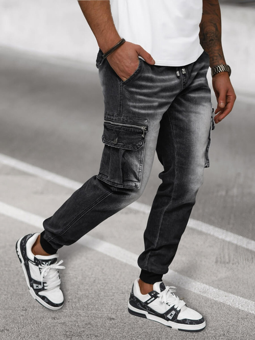 Herren Jogger Jeanshose Schwarz OZONEE NB/MP0108N