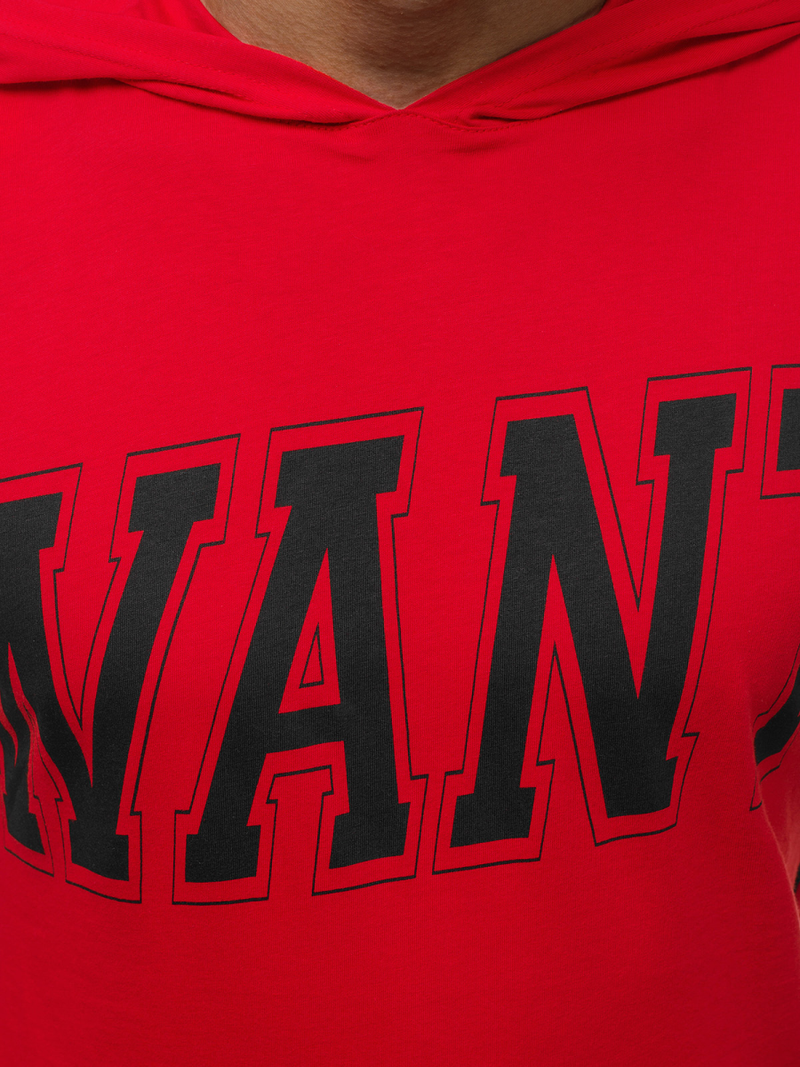 Herren Tank Top mit Kapuze Rot OZONEE B/60042Z