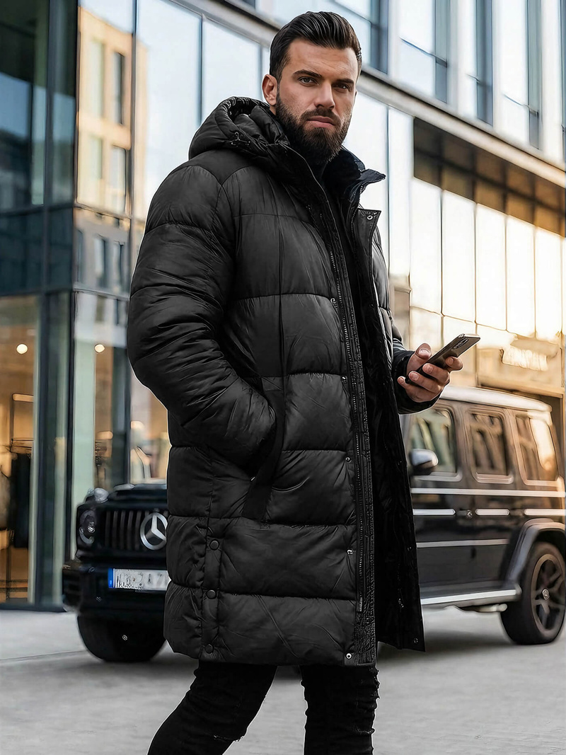 Herren Winterjacke Schwarz OZONEE O/M800Z