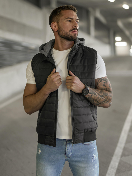 Herren Weste Schwarz OZONEE JS/8M983/392Z