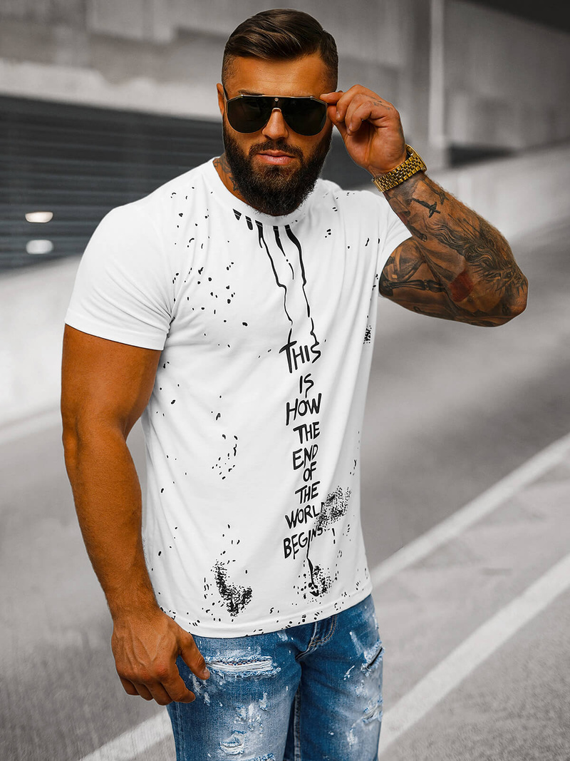 Herren T-shirt Weiß OZONEE O/8T1259/1