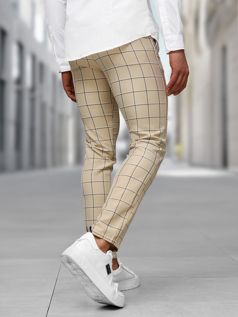 Herren Chino Hose Beige OZONEE DJ/5522Z