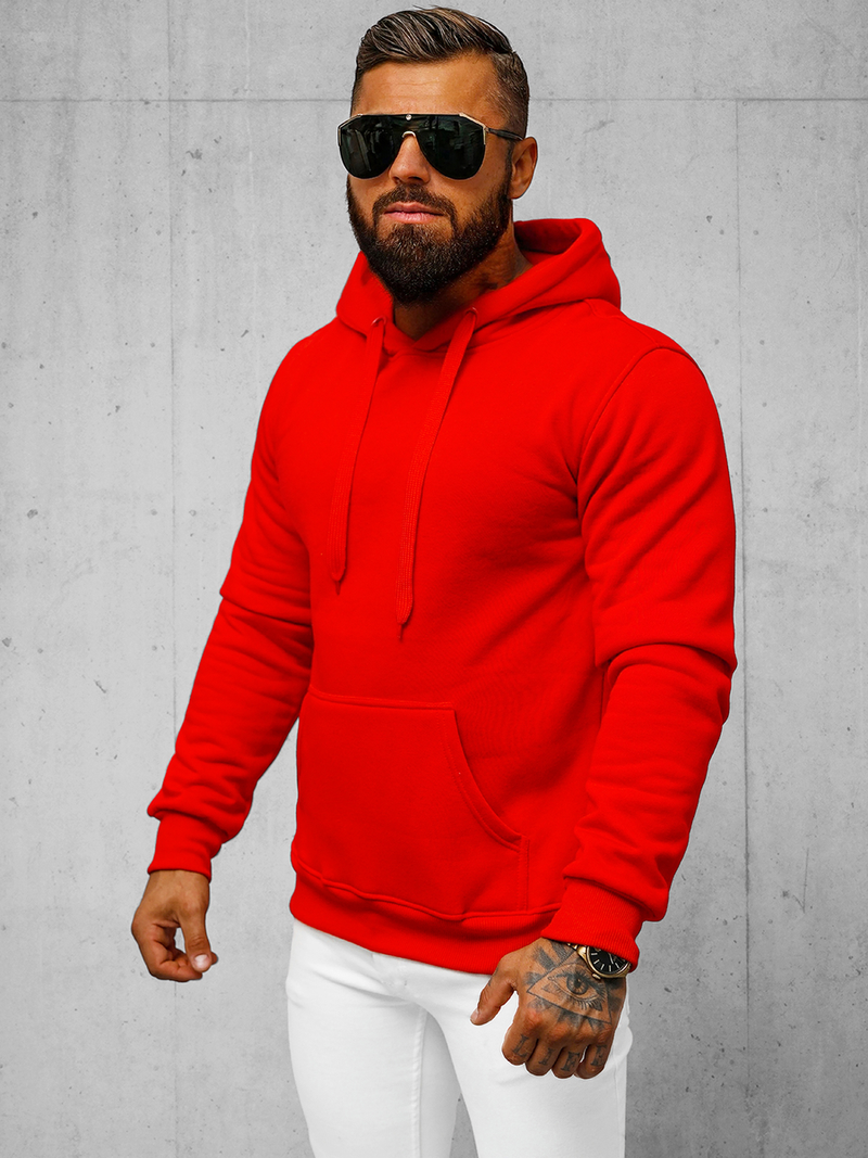 Herren Kapuzenpullover Rot OZONEE JS/2009Z