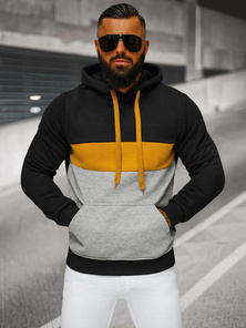 Herren Kapuzenpullover Schwarz OZONEE JS/8B1320/3