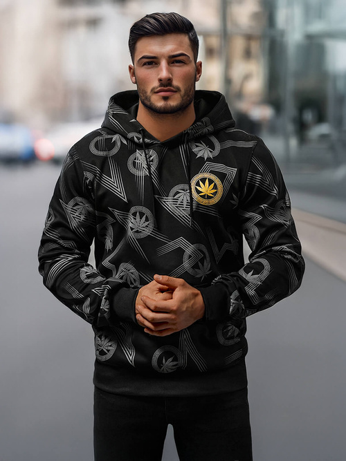 Herren Kapuzenpullover Schwarz OZONEE O/B271Z