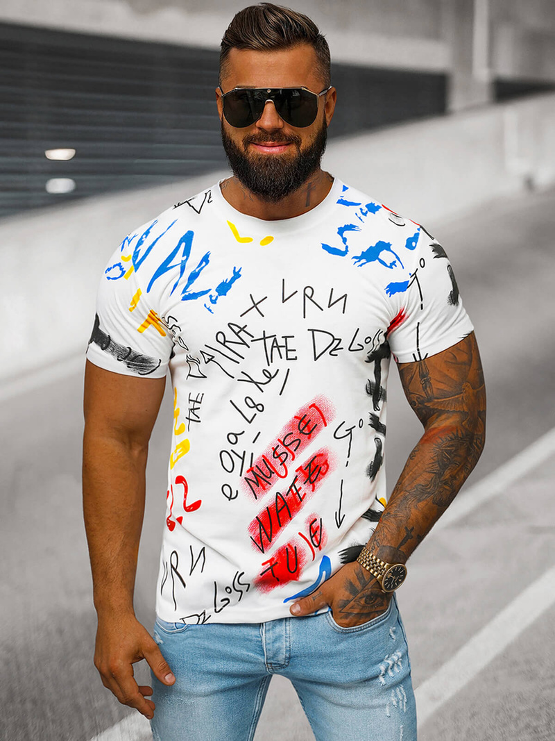 Herren T-shirt Weiß OZONEE JS/8T1211/1