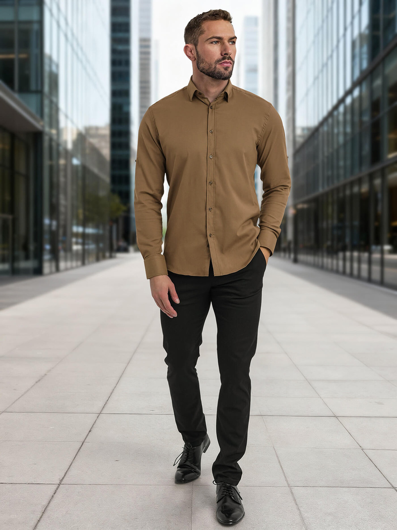 Herren Hemd Braun OZONEE V/V187