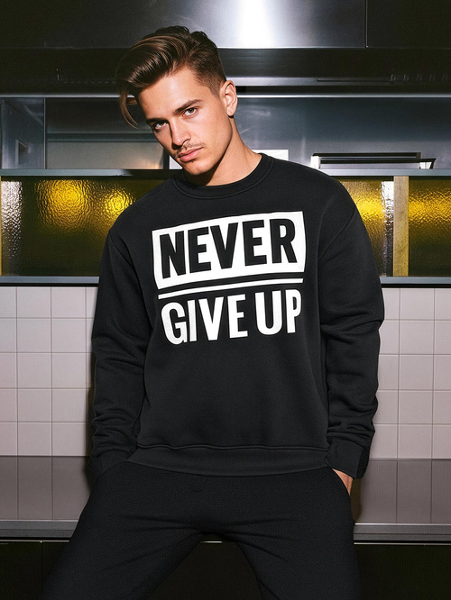 Herren Sweatshirt Schwarz OZONEE JS/8B1769/3