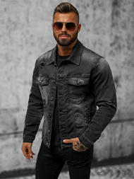 Herren Jeansjacke Schwarz OZONEE NB/MJ506NZ
