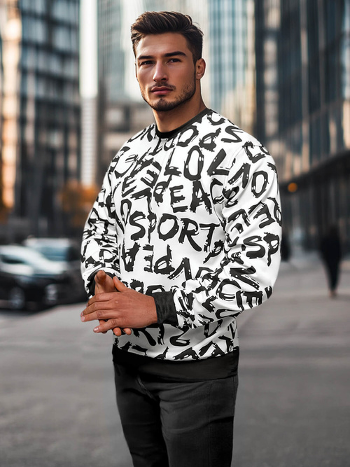 Herren Sweatshirt Weiß OZONEE JS/8B1191/1Z